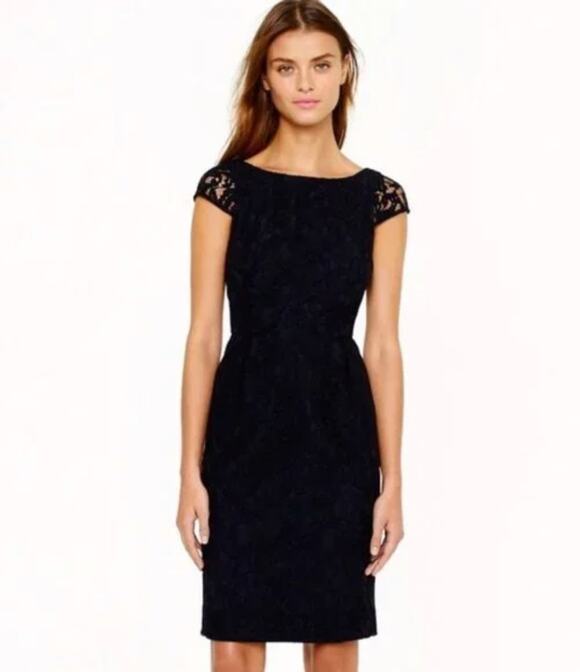 J. Crew Dresses & Skirts - J. Crew Elsa Dress in Leavers Lace Black A6005 Size 4